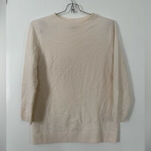 Talbots Women's Ivory Cream 100% Pure Cashmere Crew Neck Pullover Sweater S